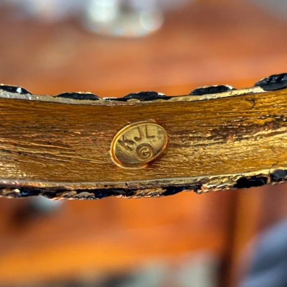 Kenneth Jay Lane Gold and Black Mesh Bracelet - Picture 4 of 4